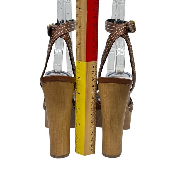 Veronica Beard Leonarda Women's 8 Leather Sandals Chunky Stacked Platform NEW - Picture 3 of 10